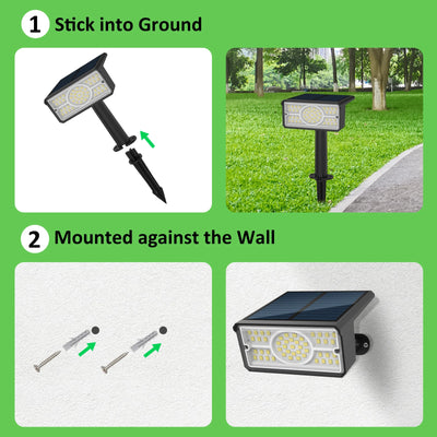 Applique Murale Solaire 49 LED Étanche IP65 Jardin Extérieur