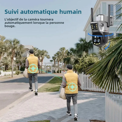 Panneau solaire intégré de la caméra de surveillance 4K