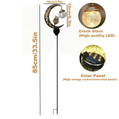 Lampe Solaire Hibou Globe en Verre Allée