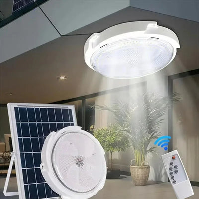 Lampe Solaire Intérieur Plafonnier Étanche avec Télécommande 25W et 60W
