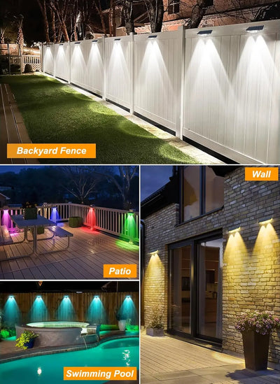 Lumière Solaire Clôture RGB IP65 Couleurs Changeantes Lot de 4
