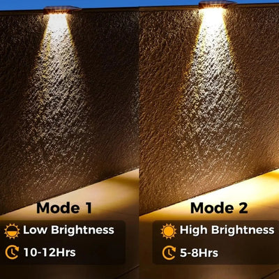 Lot de 2 Appliques Solaires de Clôture 4 LED