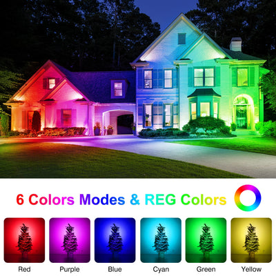 Projecteur Solaire Extérieur LED RVB Étanche pour Jardin