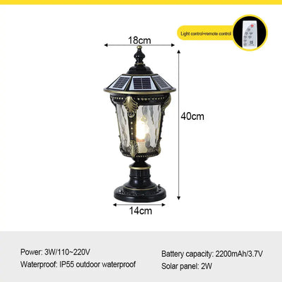 Lampe Solaire de Pilier et Poteau Extérieure