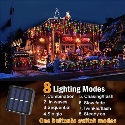 Rideau Solaire Lumineux Étanche Noël Fenêtre et Avant-Toit