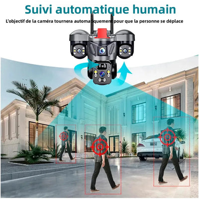 Caméra Solaire 4G PTZ Triple Objectif Extérieure