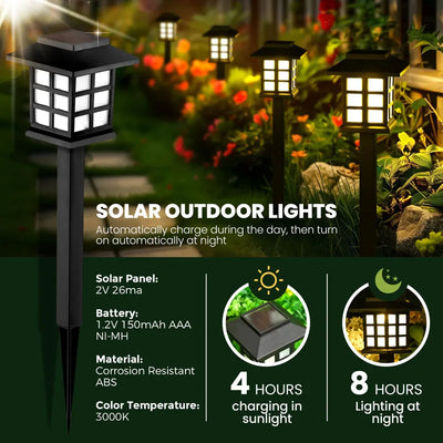 Balise Solaire d'Allée LED Lot de 8 Allumage Automatique