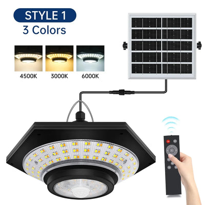 Lampe Solaire Suspendue 228 LED 1000 Lumens 3 Températures de Couleur avec Télécommande