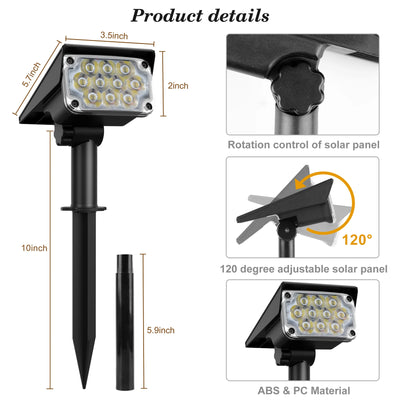 Lampe Solaire Jardin Température Réglable IP65 Éclairage Extérieur