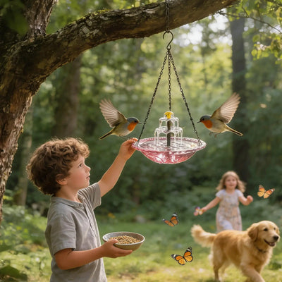 Bain d'Oiseaux Solaire Décoratif pour Jardin et Terrasse