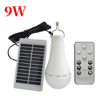 Ampoule Solaire LED avec Panneau Photovoltaïque Déporté et Télécommande 7W/9W
