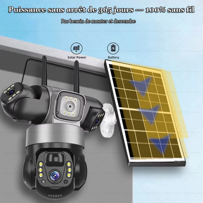 Caméra Solaire 4G 3 Objectifs PTZ Extérieure - vue 5