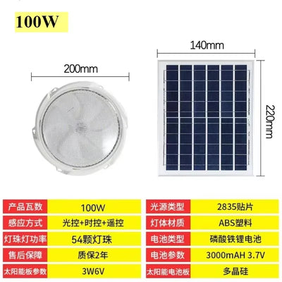 Lampe Solaire Intérieur Plafonnier Chambre Couloir avec Minuterie