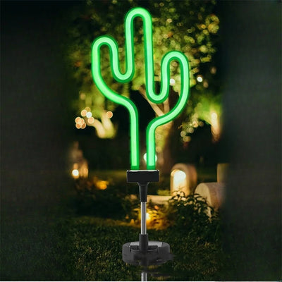 Piquet Solaire Néon Flamant Ananas Décoration Jardin Extérieur