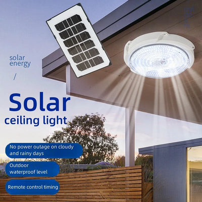 Lampe Solaire Intérieur Plafonnier Noir 3 Couleurs avec Télécommande