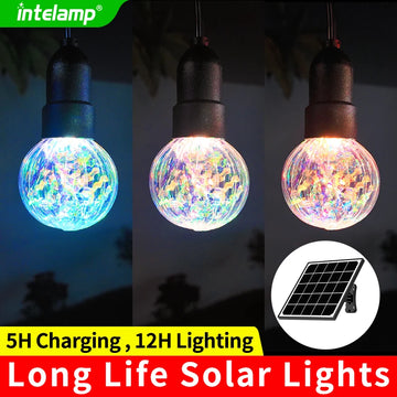 Guirlande Solaire Boules de Cristal Lanternes