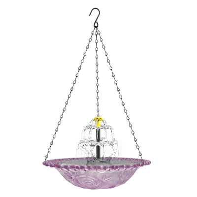 Fontaine Solaire Cascade Suspendue Bol en Verre pour Oiseaux