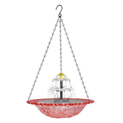 Fontaine Solaire Cascade Suspendue Bol en Verre pour Oiseaux