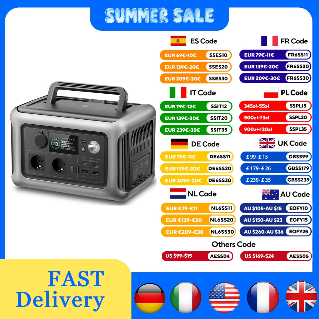 Station d'Énergie Solaire Portable 600W 299Wh