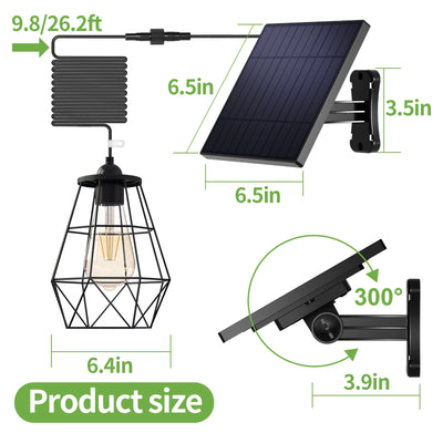 Lampe Solaire Suspendue LED Étanche IP65 Intérieur Extérieur