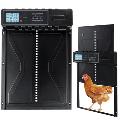 Porte Automatique de Poulailler Solaire Aluminium Double Alimentation