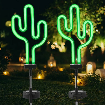 Piquet Solaire Néon Flamant Ananas Décoration Jardin Extérieur