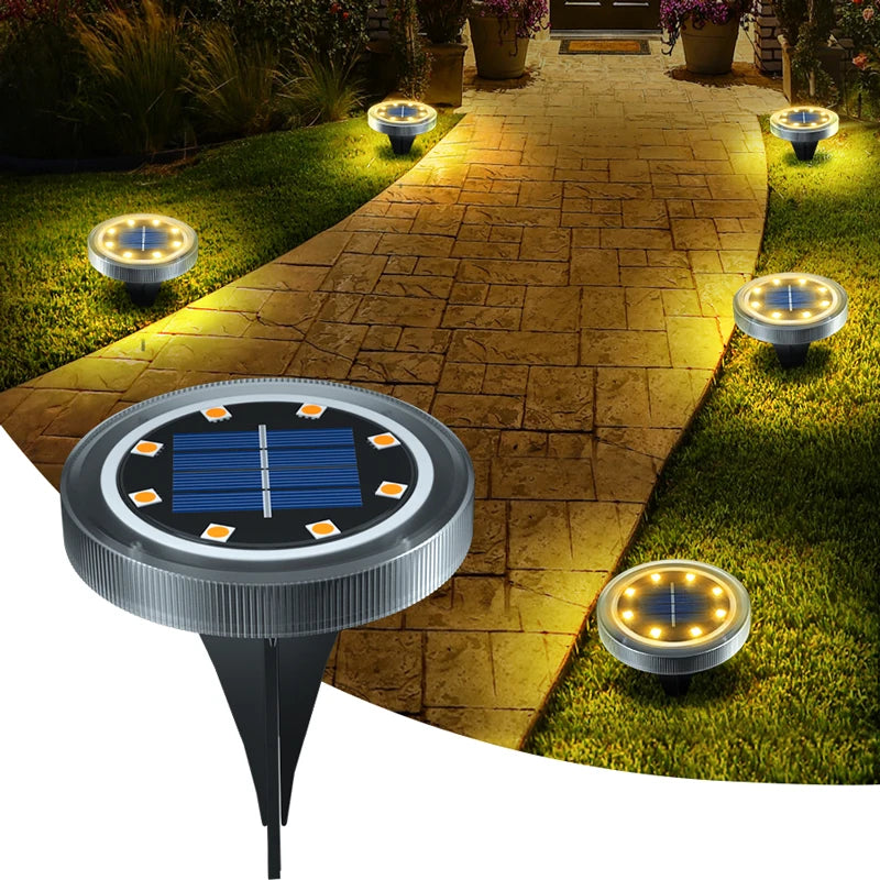 Spot solaire LED à disque antidérapant étanche IP65 pour jardin
