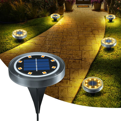 Spot Solaire LED Disque Antidérapant IP65 Jardin Patio Pelouse