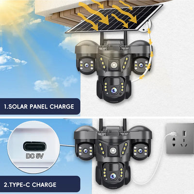 Caméra de Surveillance Solaire 4G Triple Objectif - vue 3