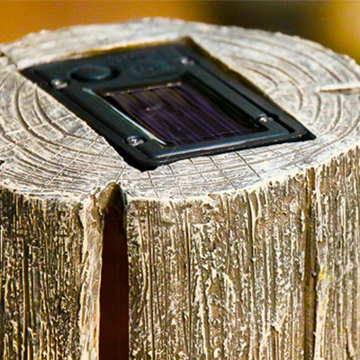 Lampe Solaire Souche d'Arbre Décorative Jardin