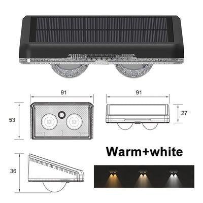 Applique Solaire Clôture LED RGB Étanche Jardin Extérieur