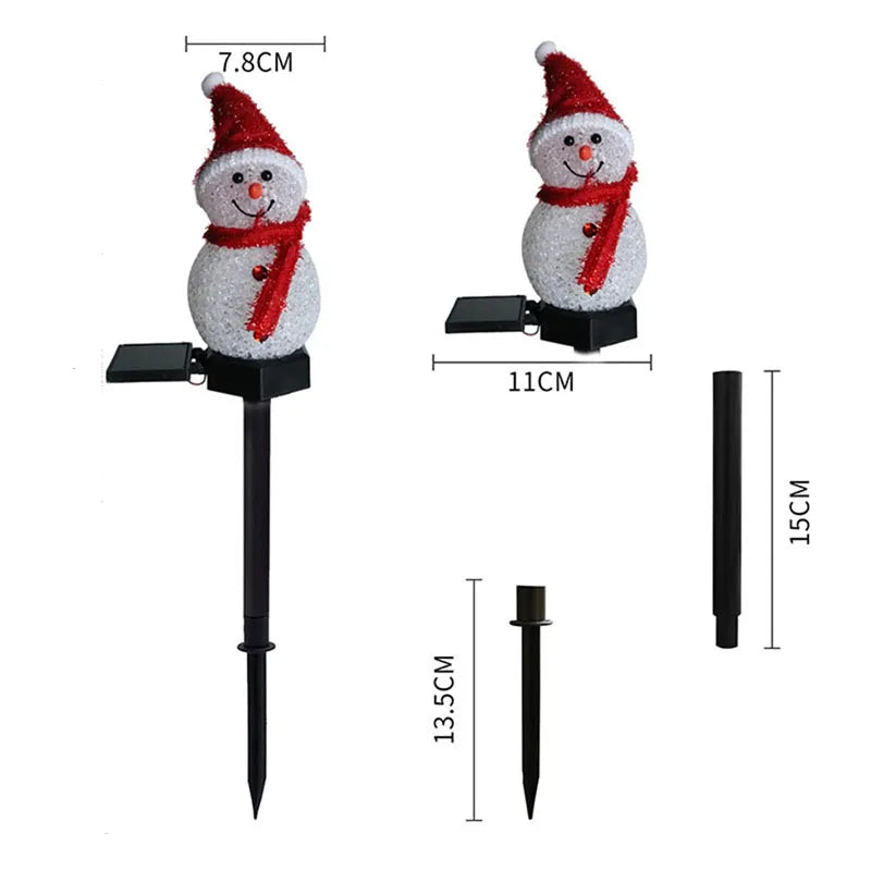 Piquet Solaire Bonhomme de Neige Décoration Noël Extérieur