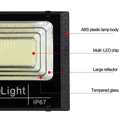 Projecteur Solaire 30W Télécommande Étanche IP67 Villa