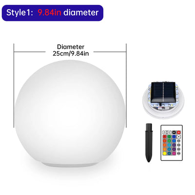 Boule Solaire LED 16 Couleurs Étanche Décoration Jardin