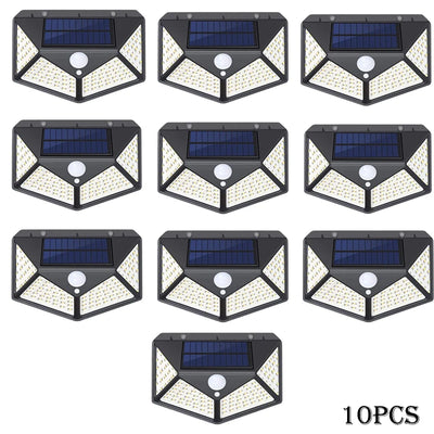 Lampe Solaire Extérieur Détecteur de Mouvement 100 LED Murale