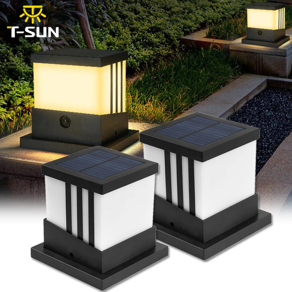Lampe solaire de pilier et clôture LED pour jardin