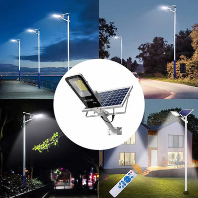 Lampadaire Solaire 200W Puissant Crépuscule Aube Étanche Extérieur