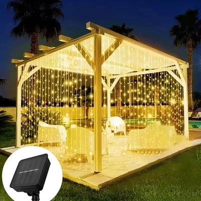 Guirlande Solaire 3x3 m 300 LED 8 Modes Noël et Halloween