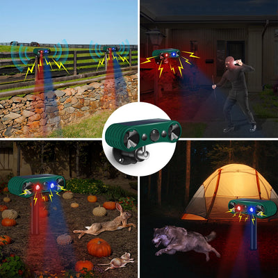 Répulsif Solaire Ultrasons Animaux Détecteur Mouvement Jardin