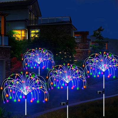Lampe Solaire Décorative Jardin Effet Feu d'Artifice