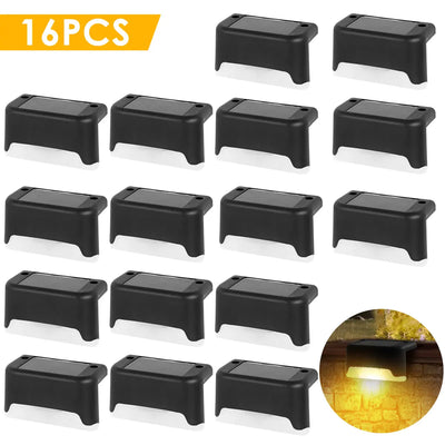 Lampes Solaires d'Escalier Extérieur IPX65, Pack 1 à 16 Pièces, Noir ou Marron