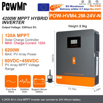 Onduleur Solaire Hybride MPPT WiFi - vue 10