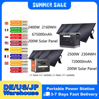Générateur Solaire Portable LiFePO4 2400W