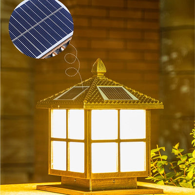 Borne Solaire LED Colonne de Jardin Étanche