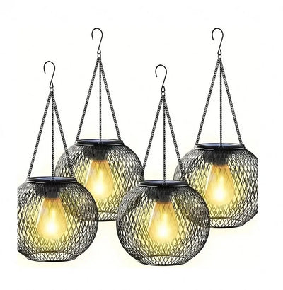 Lanterne Solaire Extérieure Boule en Fil Métallique Tressé