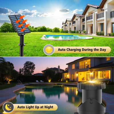 Spot Solaire Sous-Marin IP68 Étanche Piscine Bassin Jardin