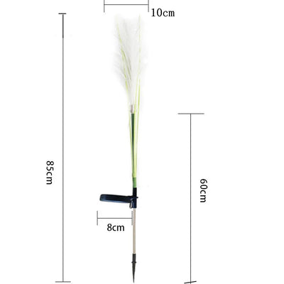 Lampe Solaire Décorative Roseau Fibre Optique sur Piquet