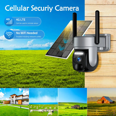 Caméra Solaire 4G Extérieure Détection Humaine