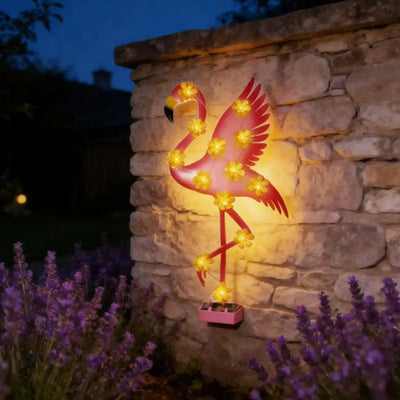 Lampe Solaire Hibou en Métal IP65 Décoration Murale