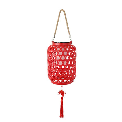Lanterne Solaire Suspendue en Rotin Style Campagnard